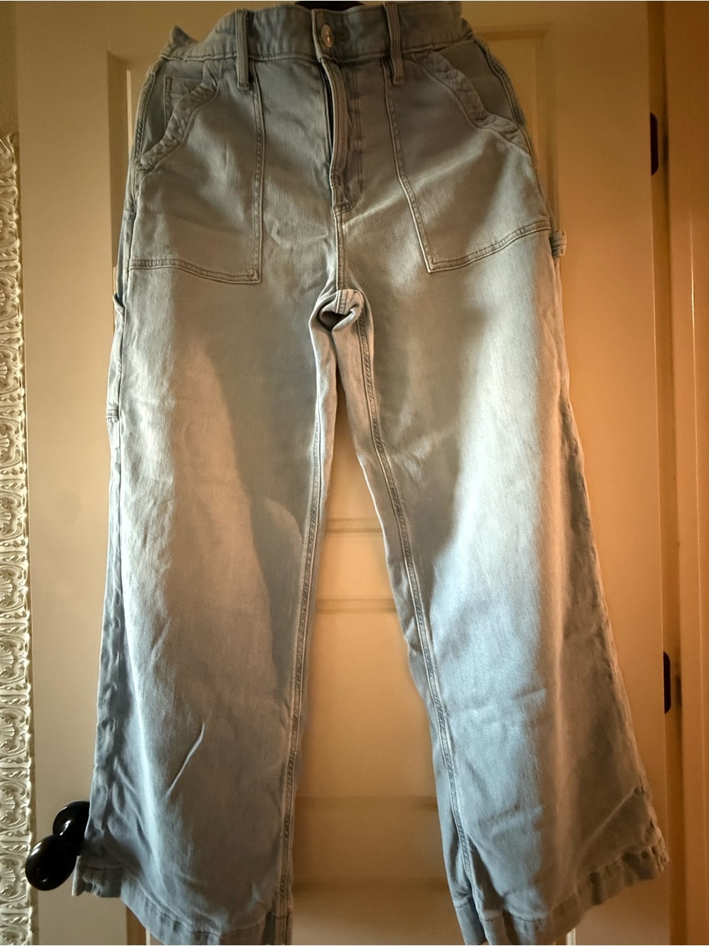 American Eagle Outfitters Light Blue Wide-Leg Jeans